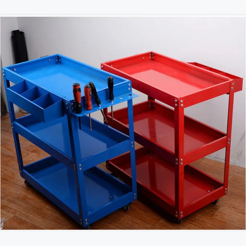 Mechanical Workshop Tools with Wheels, Tool Carts 3-layer Mobile Tool Car, Multifunctional and Heavy-duty Auto Repair Parts Car - Belvar