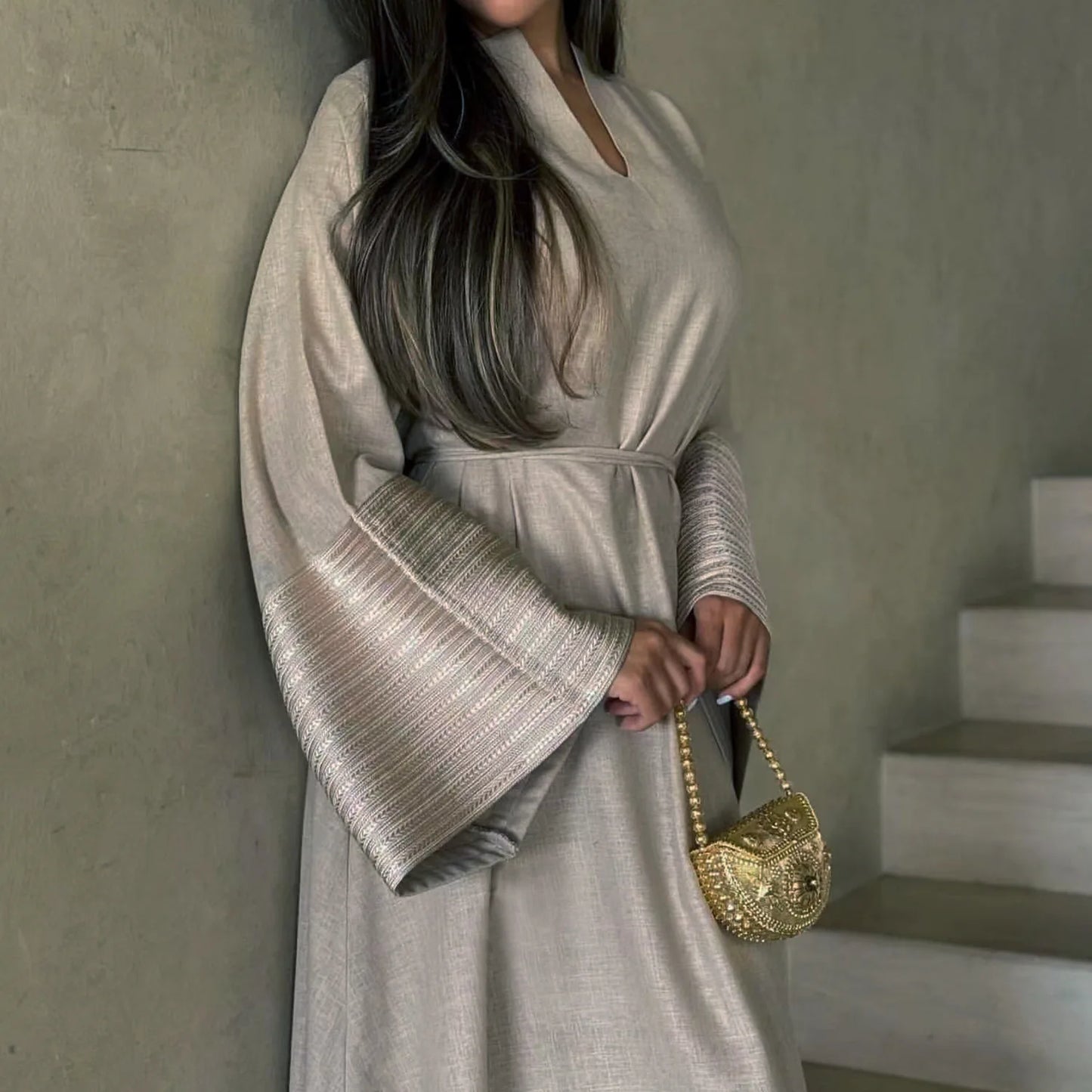 Saudi Arabic Embroidery Muslim Dress for Women Eid Party Gown Dubai Abaya Turkey Kaftan Islam Jalabiya Djellaba Caftan Marocain
