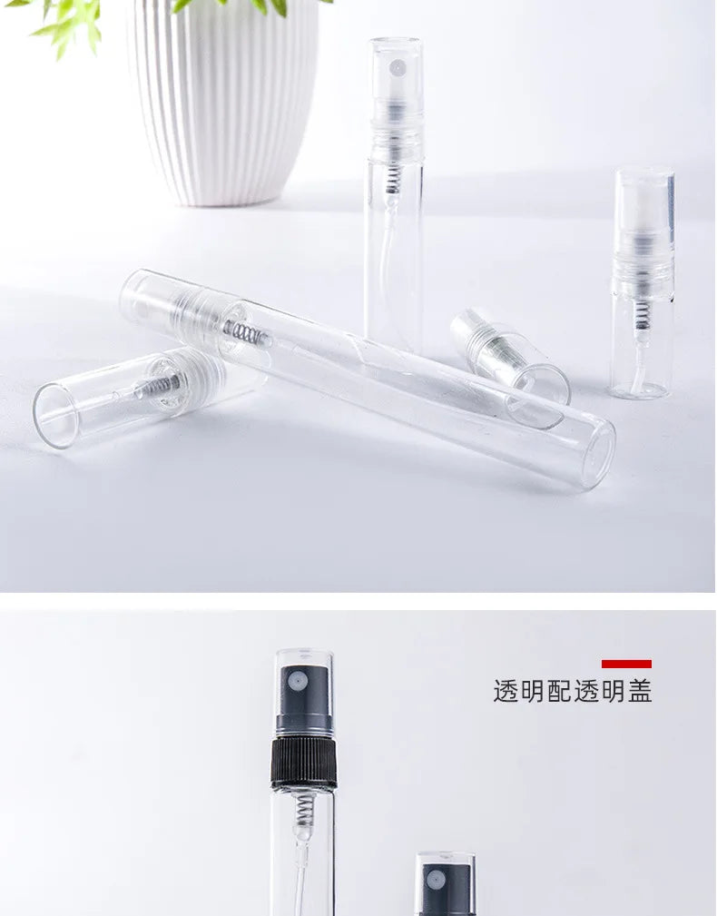 10/20/50PCS 3ml 5ml 10ml Perfume Refillable Spray Bottle Portable Glass Atomizer Container Small Sample With Dispenser Tool