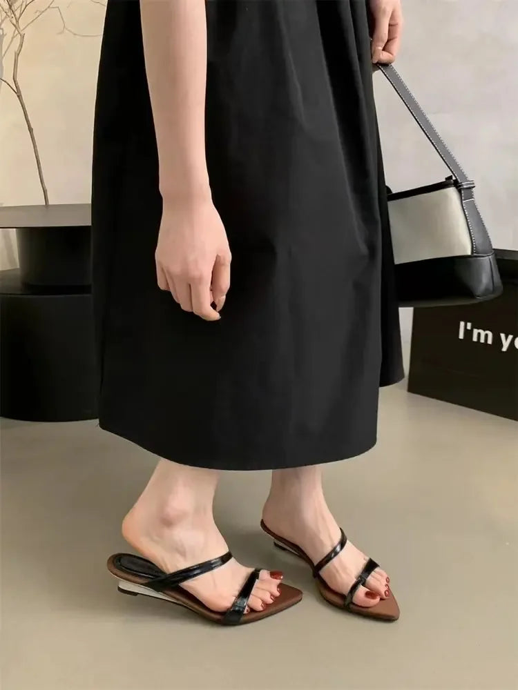 Women Slippers Designer Heeled Sandals Fashion Woman Shoes 2025 Summer New Slides Elegant Flip Flops Beach Sandalias De Mujer - Belvar