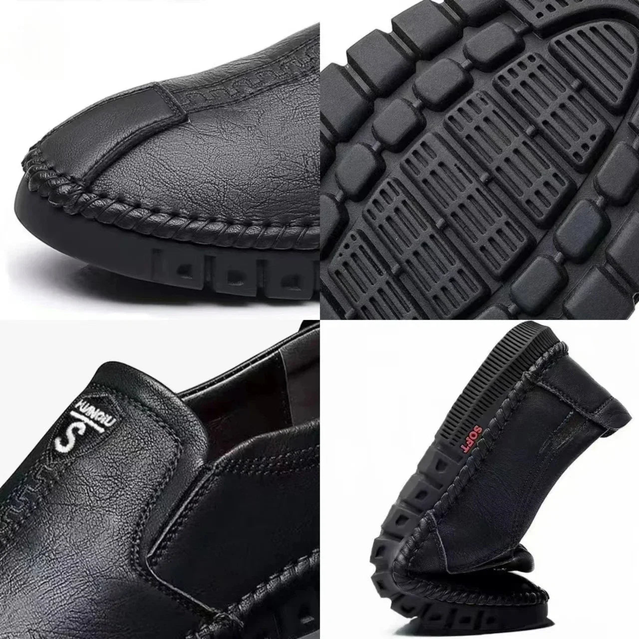 Men Leather Shoes Soft Sole Casual Shoes Autumn Comfortable Business Flats Man Lightweight Work Shoes Slip-on Driving Shoe Tenis - Belvar