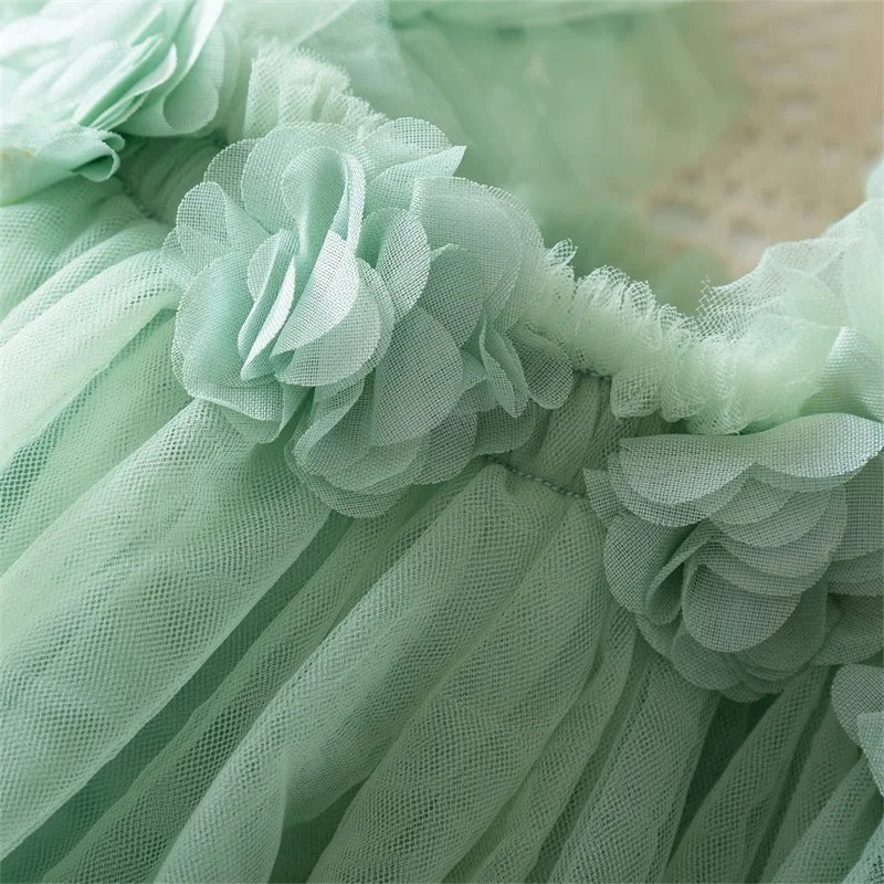 Toddler Girls Princess Dress Children Rainbow Sleeveless Tulle Dress Summer New Baby Birthday Party Vestido Sweet Casual Clothes