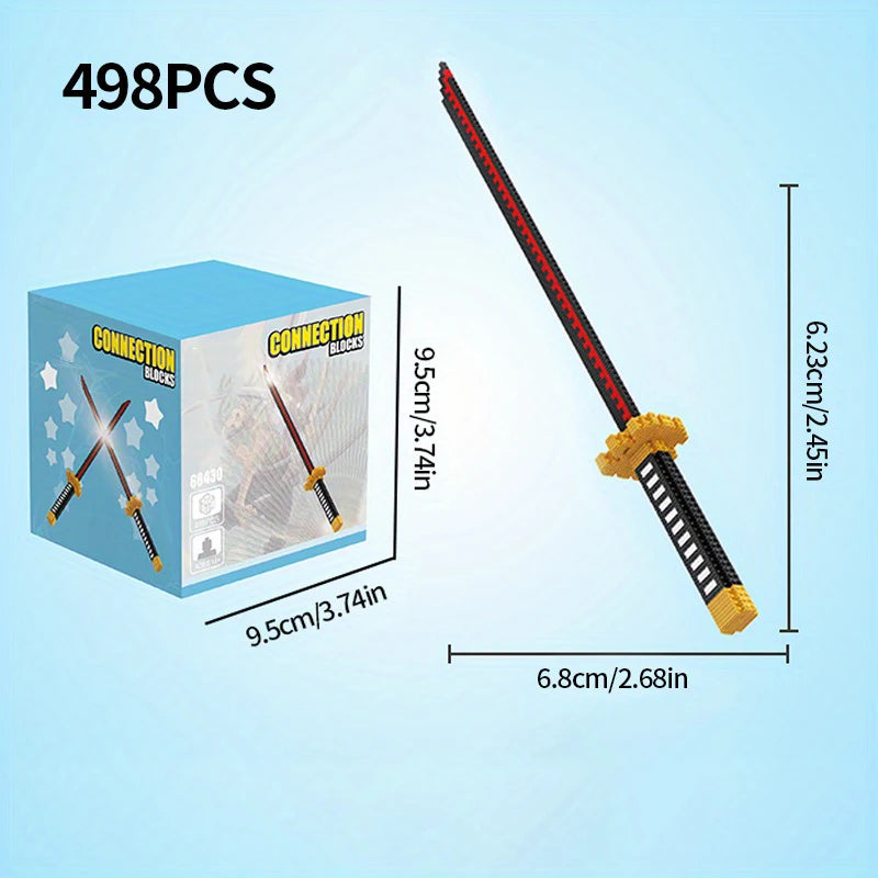 Samurai Sword Building Blocks Ninja Blade Katana Japanese Anime Butterfly Nichirin Knife Bricks Children Toys for Adult