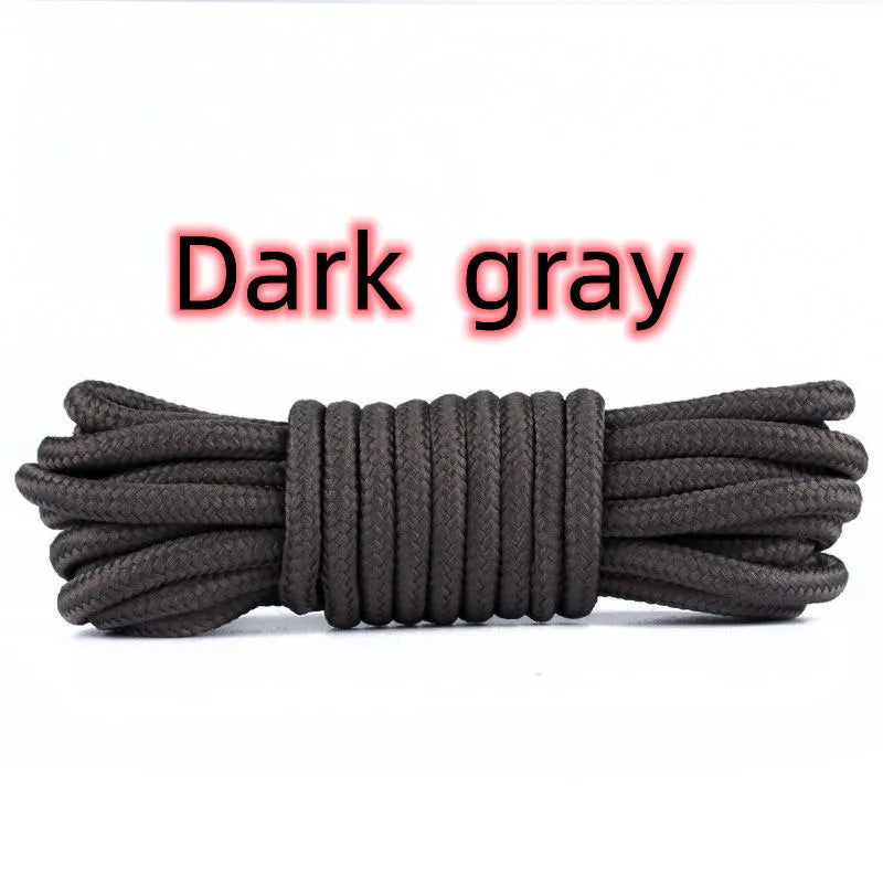 2pcs/ Pair Round Solid Polyester Black Brown Shoelaces For Marten Boot Women Men Outdoor Hiking Boots Sports Shoes Lace Strings