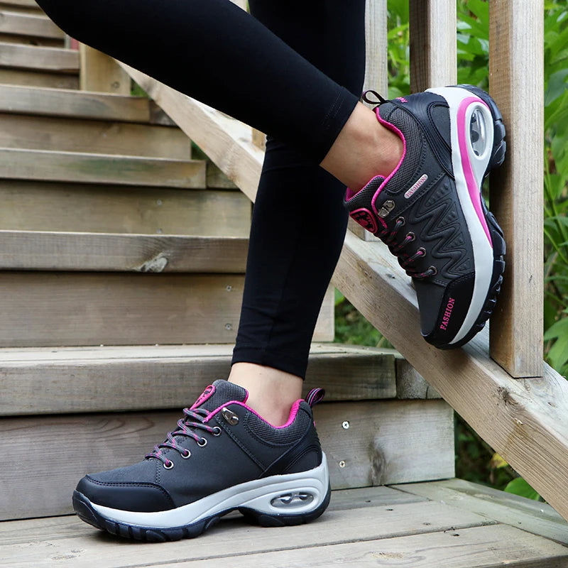 Ladies Sneakers Comfortable Breathable Platform Shoes Fashion Lace Up Female Casual Shoes for Women Outdoor Short Boots - Belvar