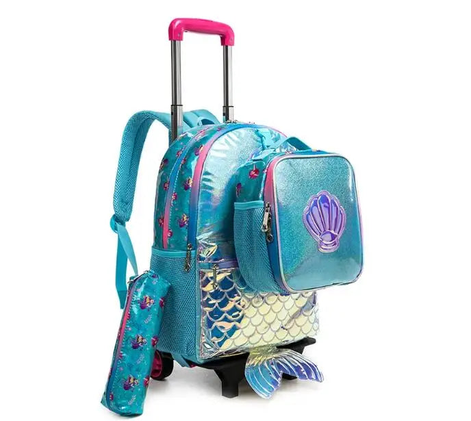 School Wheeled backpack Bag School bag with wheels Trolley Satchel bag Kids School Rolling backpack for girls School Trolley Bag