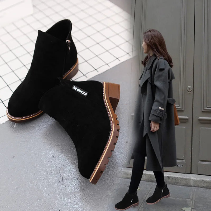 Shoes Women 2022 Fashion Thick Sole Ankle Boots Comfortable Plus Size Snow Boots for Women Female Platform Boots Botas De Mujer - Belvar