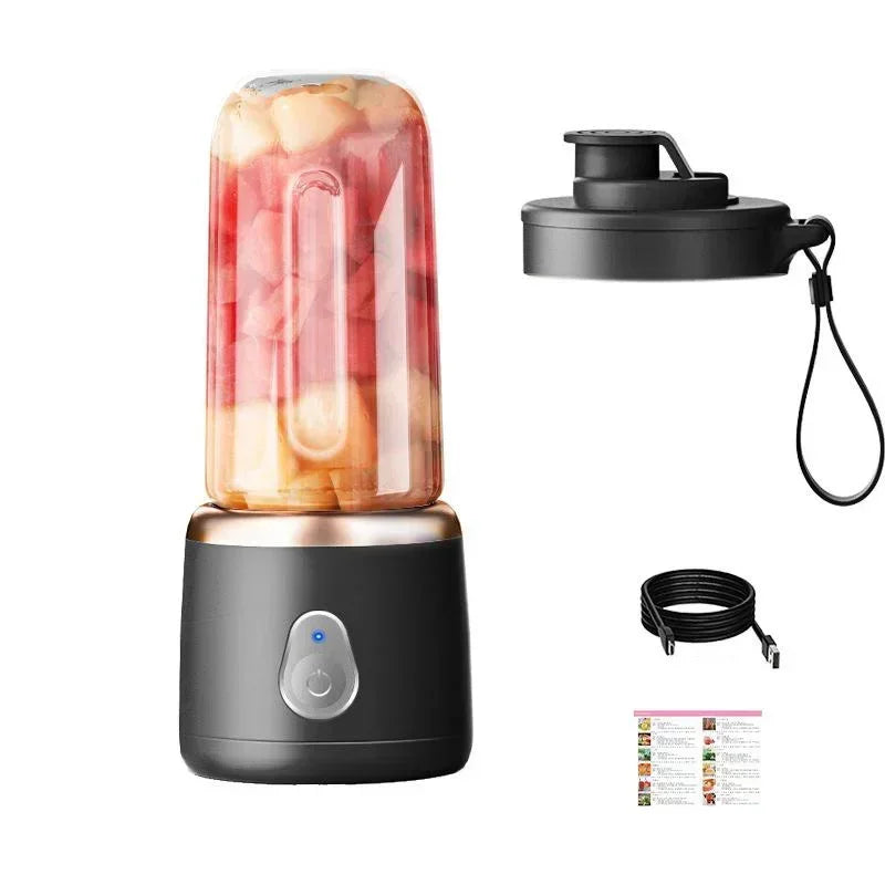 Portable Juicer for Shakes Smoothies Rechargeable USB 400ML Traveling Fruit Juicer Double Cup Fruit Blender Juicer Cup