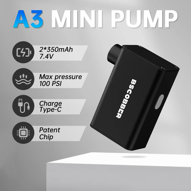 Portable mini Pump for Bike Tires - Mini Air Compressor Cycling Tire Inflator 100PSI - Mountain Bike Road Bicycle Tire Pump