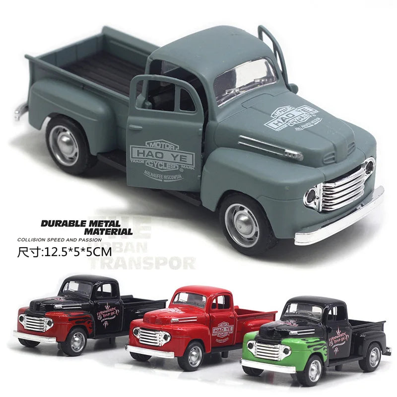 1:32 Alloy Car Model Simulation Car Cartoon Cute Children's Car Bus Pull Back Toy Car Tabletop Small Decoration Toy