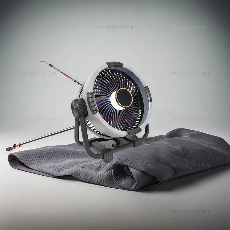 20000mah 6 1 camping fan outdoor ceiling fan with 4 speed charging desktop air circulator LED light power travel camping