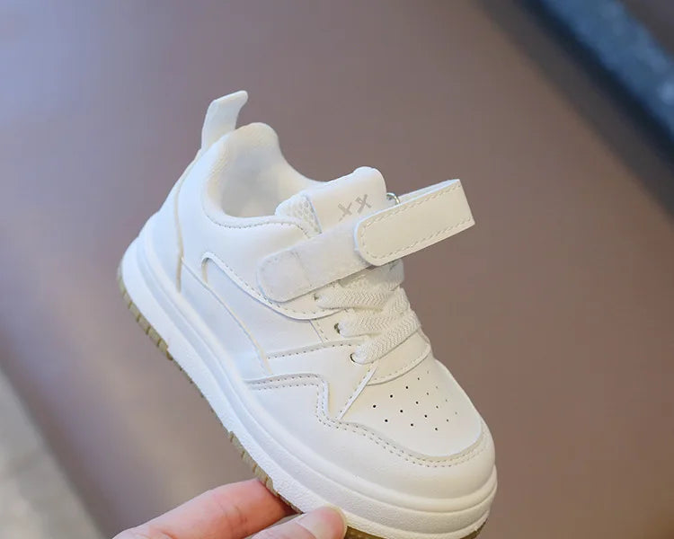 Children's White Shoes Spring and Autumn Kid's Sports Shoes Anti slip Lightweight Boys Board Shoes Soft Sole Baby Casual Shoes - Belvar