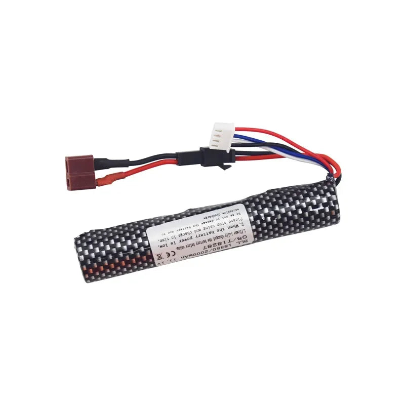 3S 11.1V 2000mAh Li-ion Battery SM2P Plug with USB Charger Compatible with Airsoft Gel Water Bead Blaster Rechargeable Batteries