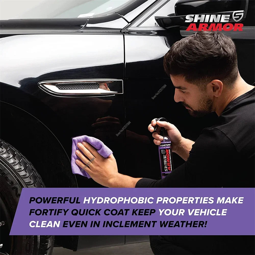 SHINE ARMOR Ceramic Coating Fortify Quick Coat Car Wax Polish Spray Waterless Wash Wax Hydrophobic Top Coat Polish Polymer Paint