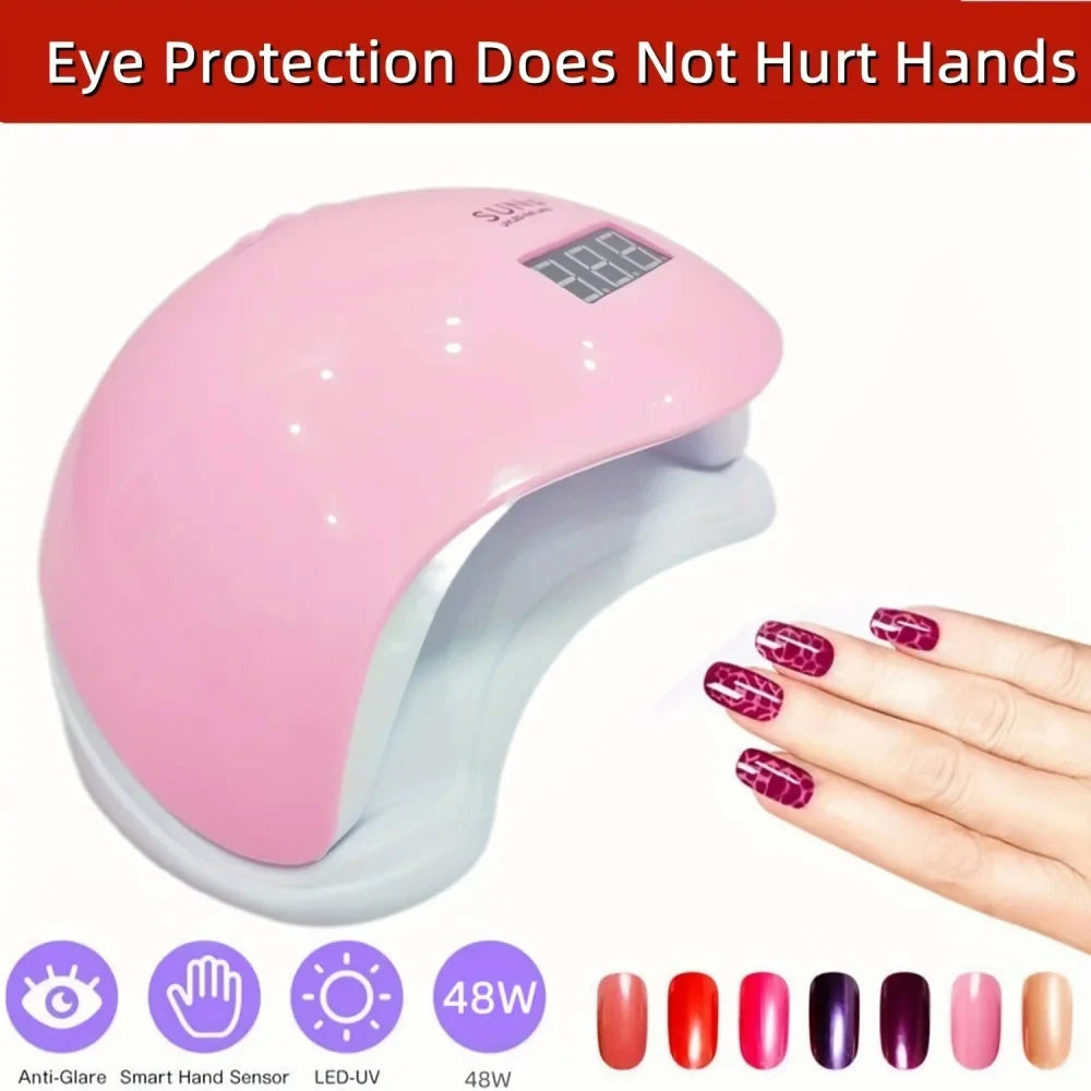 YIKOOLIN UV LED Nail Lamp 48W Nail Dryer with 4 Timers LCD Display Fast Curing of All Gel Nail Polish Nail Dryer Salon Tool