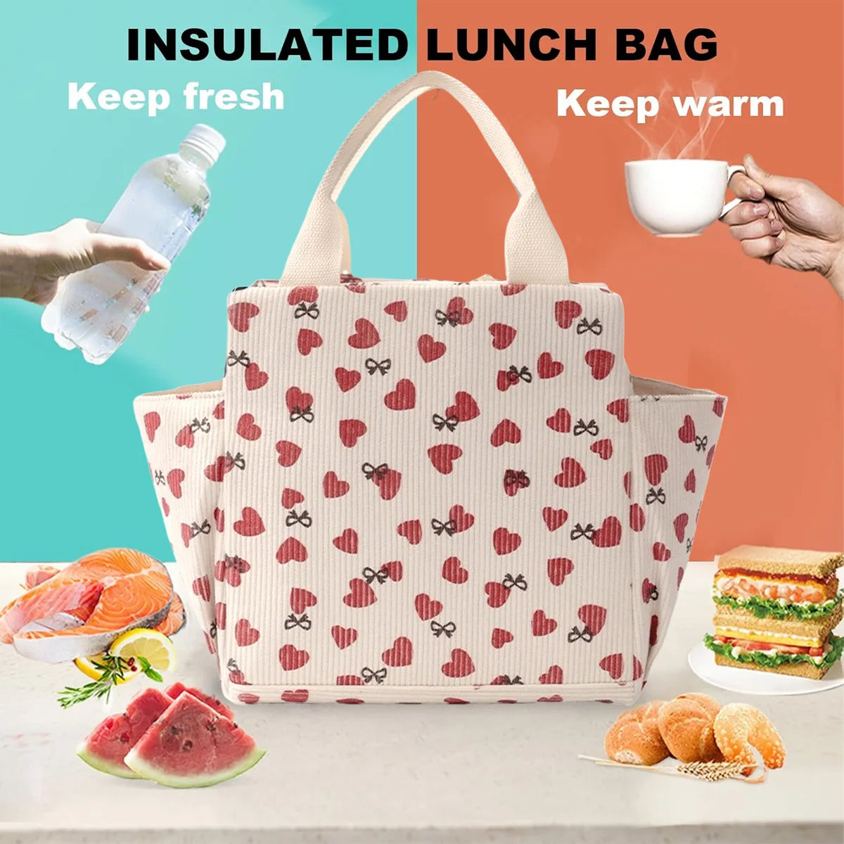 This lunch bag, insulated lunch box, reusable leak-proof large refrigerated handbag is suitable for both men and women. IA-DH