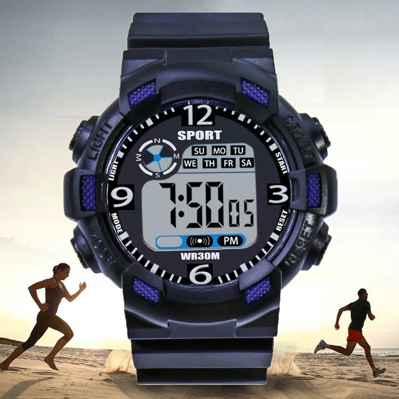 YIKAZE Men's Digital Electronic Watch Sports Glow 55mm Large Dial Student Outdoor Adventure Trend Multifunctional Watches Clock