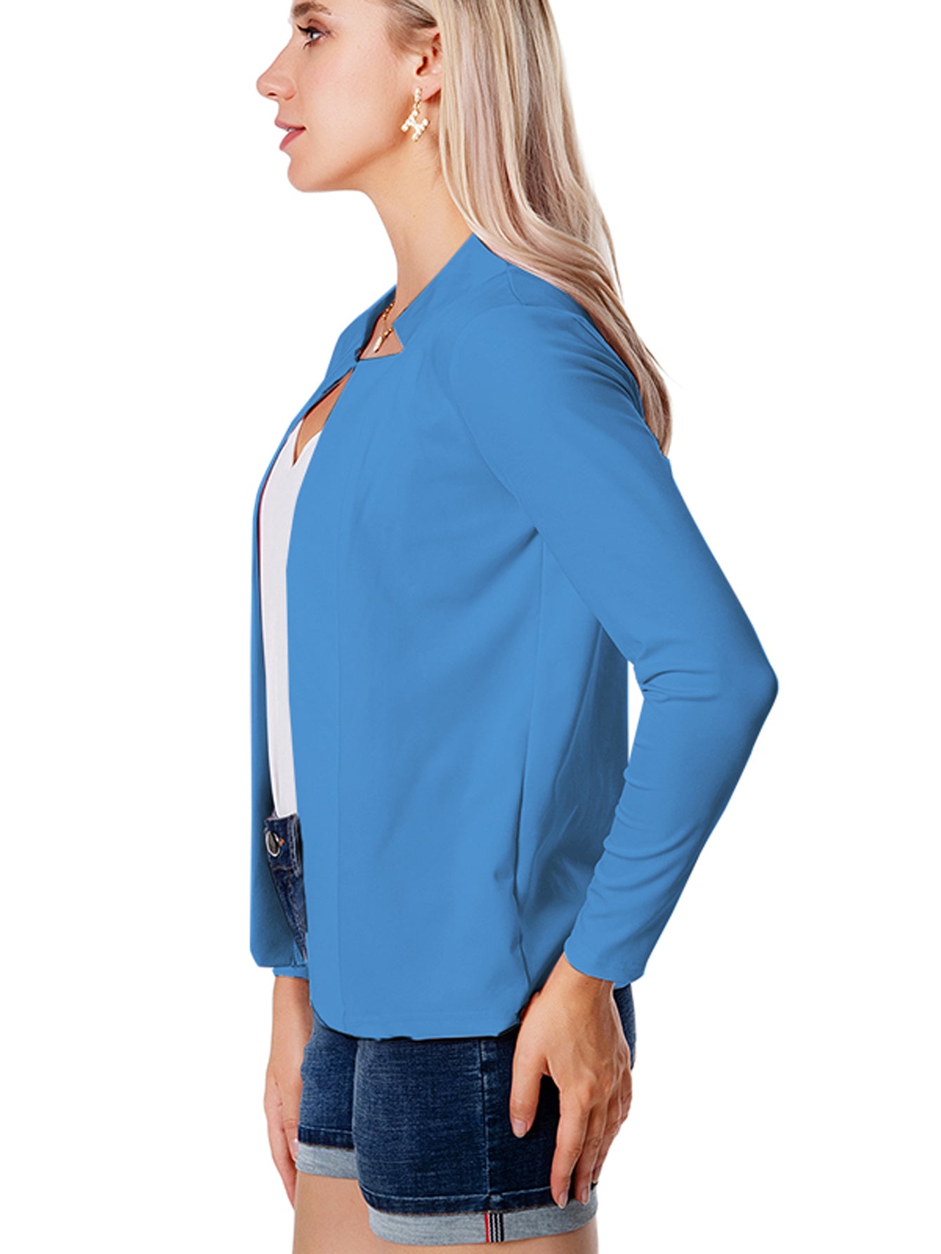 Women's Elegant Solid Color Long Sleeve Cardigan Jacket - Open Front H-Silhouette Design, Machine Washable All-Season Versatile Sweater for Casual & Formal Wear, Cardigan Sweater, Durable Knitwear