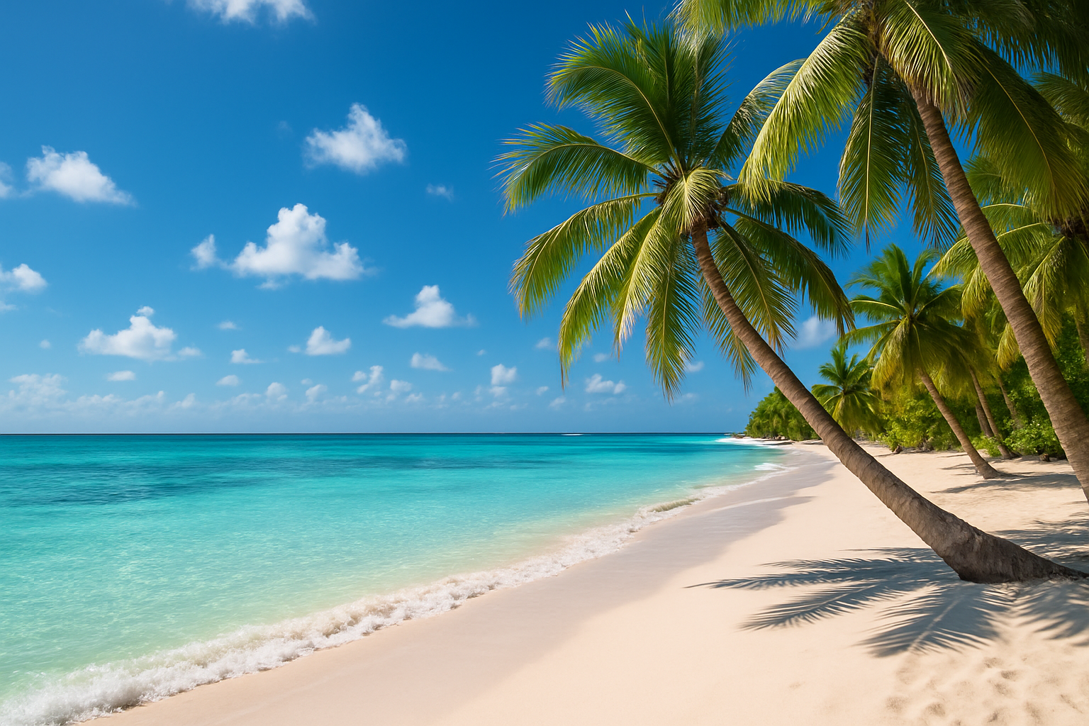 beach view with palm tree