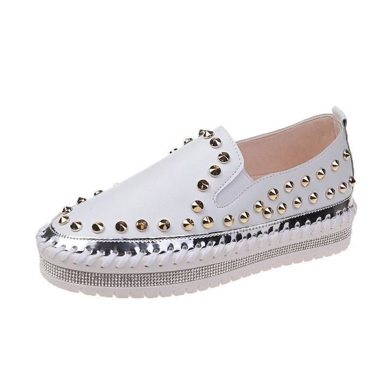 Fashion Rivet Shoes Flat Sneakers Women - Belvar