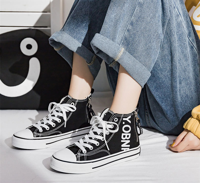 New High-top Canvas Shoes For Women - Belvar