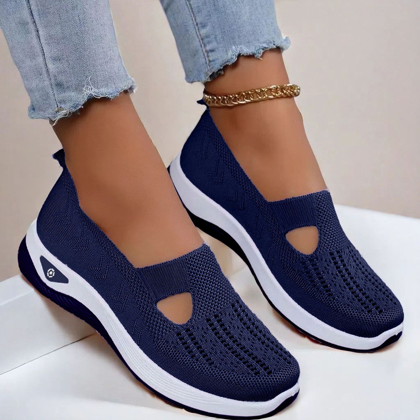 Mesh Flats Shoes Fashion Breathable Non-slip Soft Bottom Casual Shoes For Women - Belvar