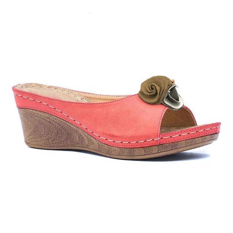 Fashion Flower Wedge Fish Mouth Sandals Women's Shoes - Belvar
