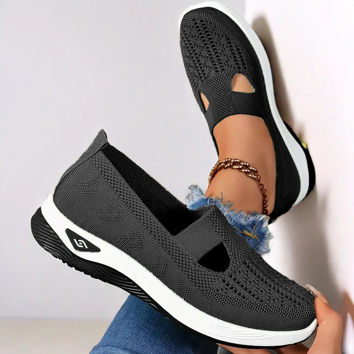 Mesh Flats Shoes Fashion Breathable Non-slip Soft Bottom Casual Shoes For Women - Belvar
