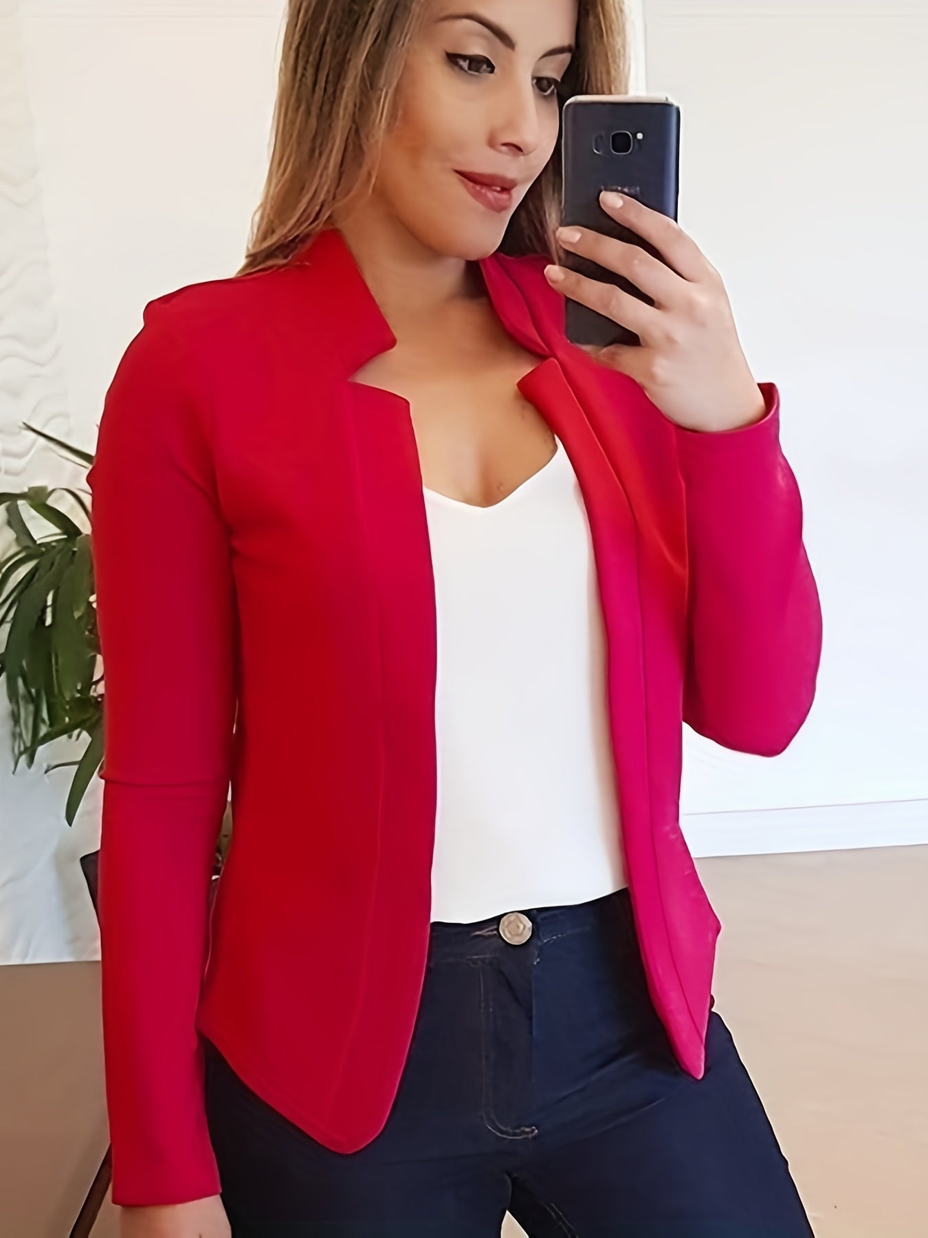 Women's Elegant Solid Color Long Sleeve Cardigan Jacket - Open Front H-Silhouette Design, Machine Washable All-Season Versatile Sweater for Casual & Formal Wear, Cardigan Sweater, Durable Knitwear