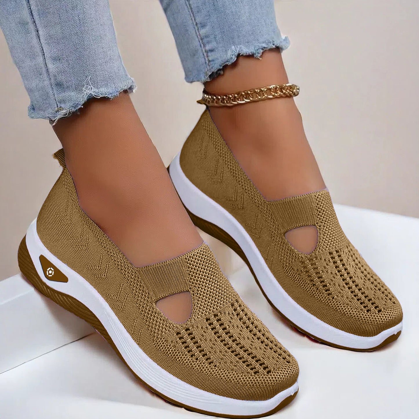 Mesh Flats Shoes Fashion Breathable Non-slip Soft Bottom Casual Shoes For Women - Belvar