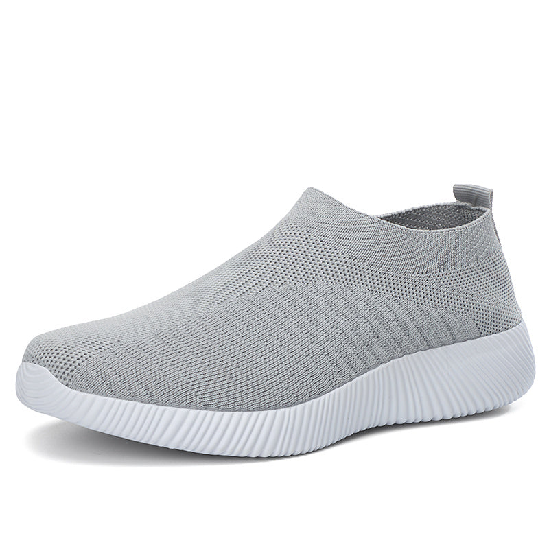 [Lightweight Sneakers] Women's Lightweight Slip-On Sneakers | Solid Color Fabric Upper | Round Toe, MD Sole, Low Top | All-Season Casual Shoes | for Running, Fitness, Dance, Walking, Travel