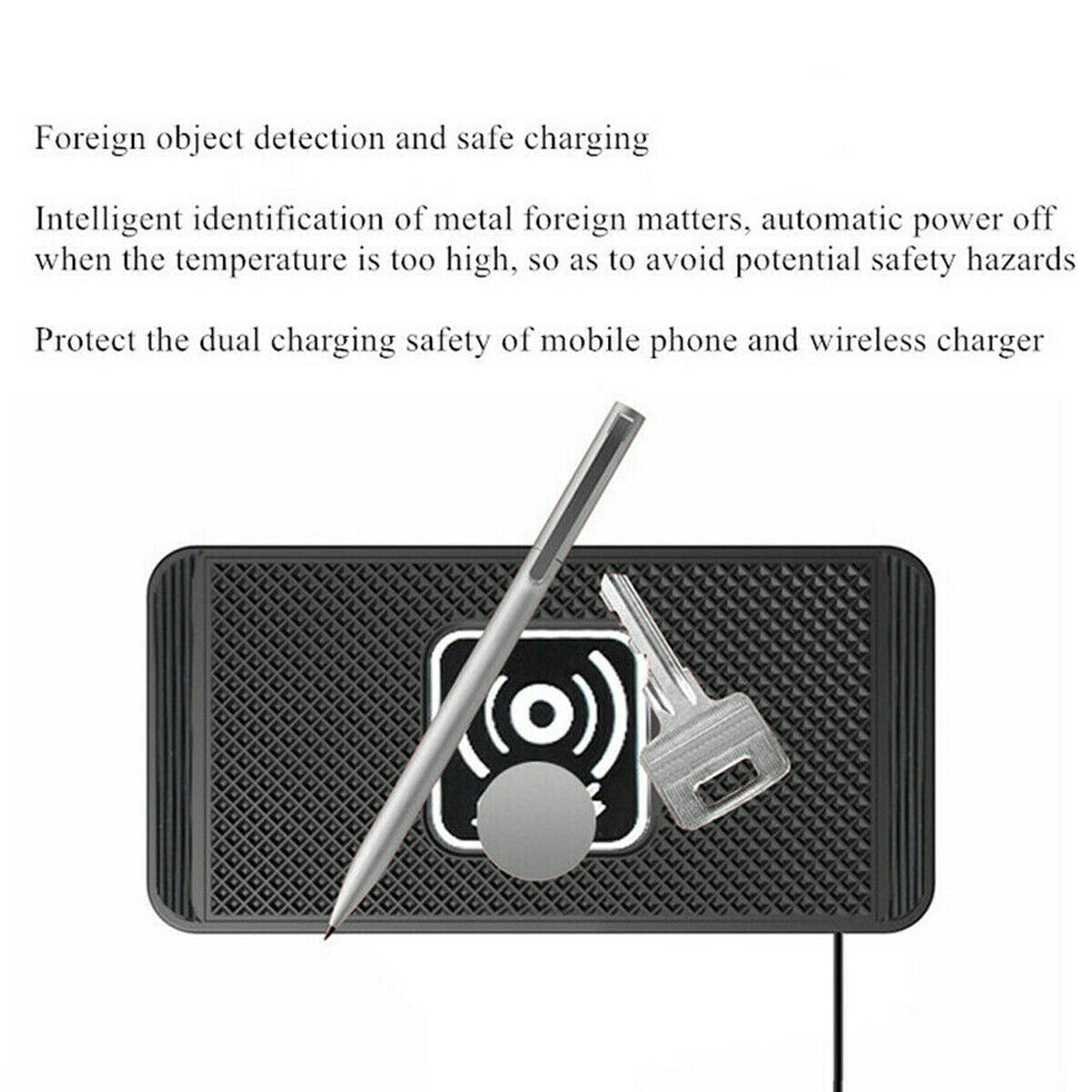 Wireless Car Charger, Fast Charging Board with USB Connector, Short Circuit Protection, Non-slip Phone Charging Pad, Without Battery