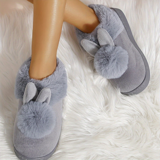 Cute Rabbit Plush Slippers - Soft, Warm, and Cozy Ladies Indoor Shoes for Home, Perfect for Relaxation and Lounging - Comfortable, Breathable, and Anti-Slip Sole Design - Belvar