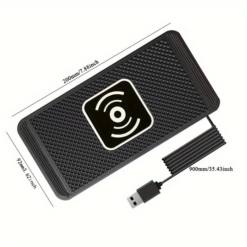 Wireless Car Charger, Fast Charging Board with USB Connector, Short Circuit Protection, Non-slip Phone Charging Pad, Without Battery