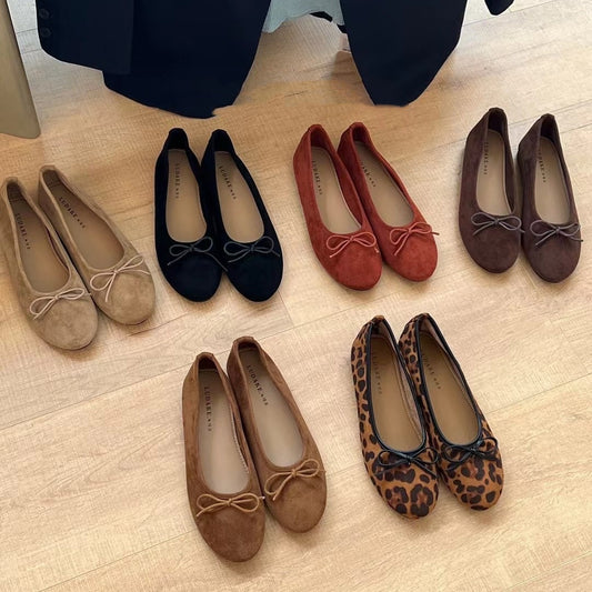 Low-cut Ballet Shoes Bow Flat Shoes - Belvar