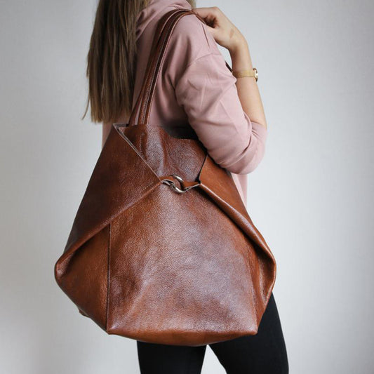 [Retro Solid Color Shoulder Bag] Large Capacity Retro Solid Color Shoulder Bag - Vintage Handbag With Inner Bag