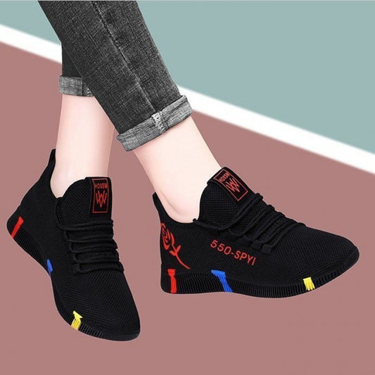 Breathable Women Tennis Shoes Outdoor Air Mesh Fitness Fabric Sock Sneakers - Belvar