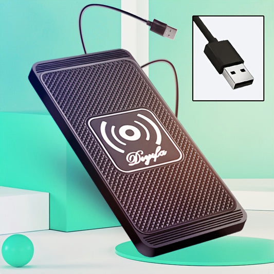 Wireless Car Charger, Fast Charging Board with USB Connector, Short Circuit Protection, Non-slip Phone Charging Pad, Without Battery