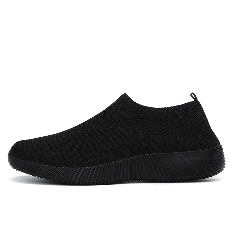 [Lightweight Sneakers] Women's Lightweight Slip-On Sneakers | Solid Color Fabric Upper | Round Toe, MD Sole, Low Top | All-Season Casual Shoes | for Running, Fitness, Dance, Walking, Travel