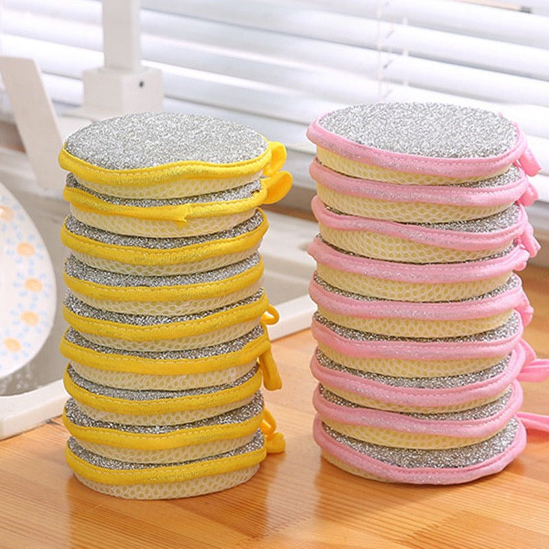 [Dishwashing Sponge] 5/10pcs Double Side Dishwashing Sponge - Pan Pot Dish Wash Sponges - Household Cleaning Tools - Kitchen Tableware - Dish Washing Brush