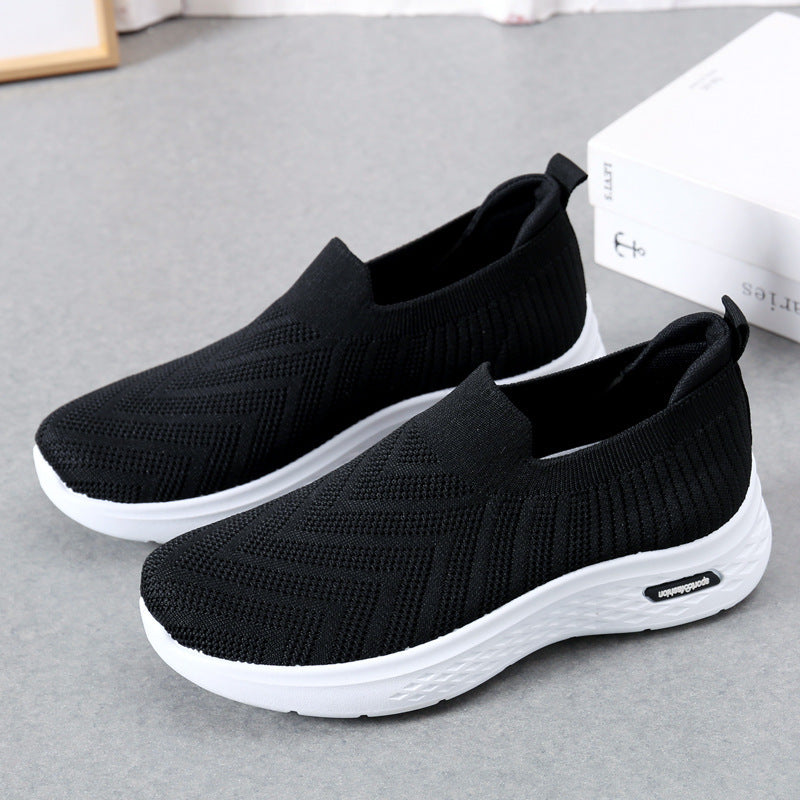 Casual Mesh Shoes Sock Slip On Flat Shoes For Women Sneakers Casual Soft Sole Walking Sports Shoe - Belvar