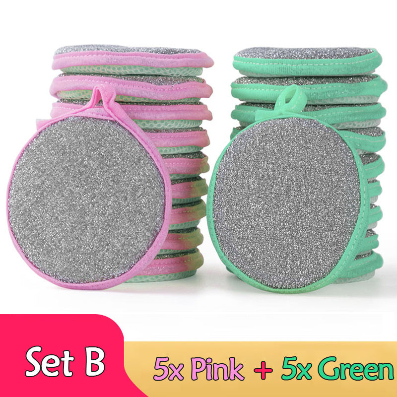 [Dishwashing Sponge] 5/10pcs Double Side Dishwashing Sponge - Pan Pot Dish Wash Sponges - Household Cleaning Tools - Kitchen Tableware - Dish Washing Brush