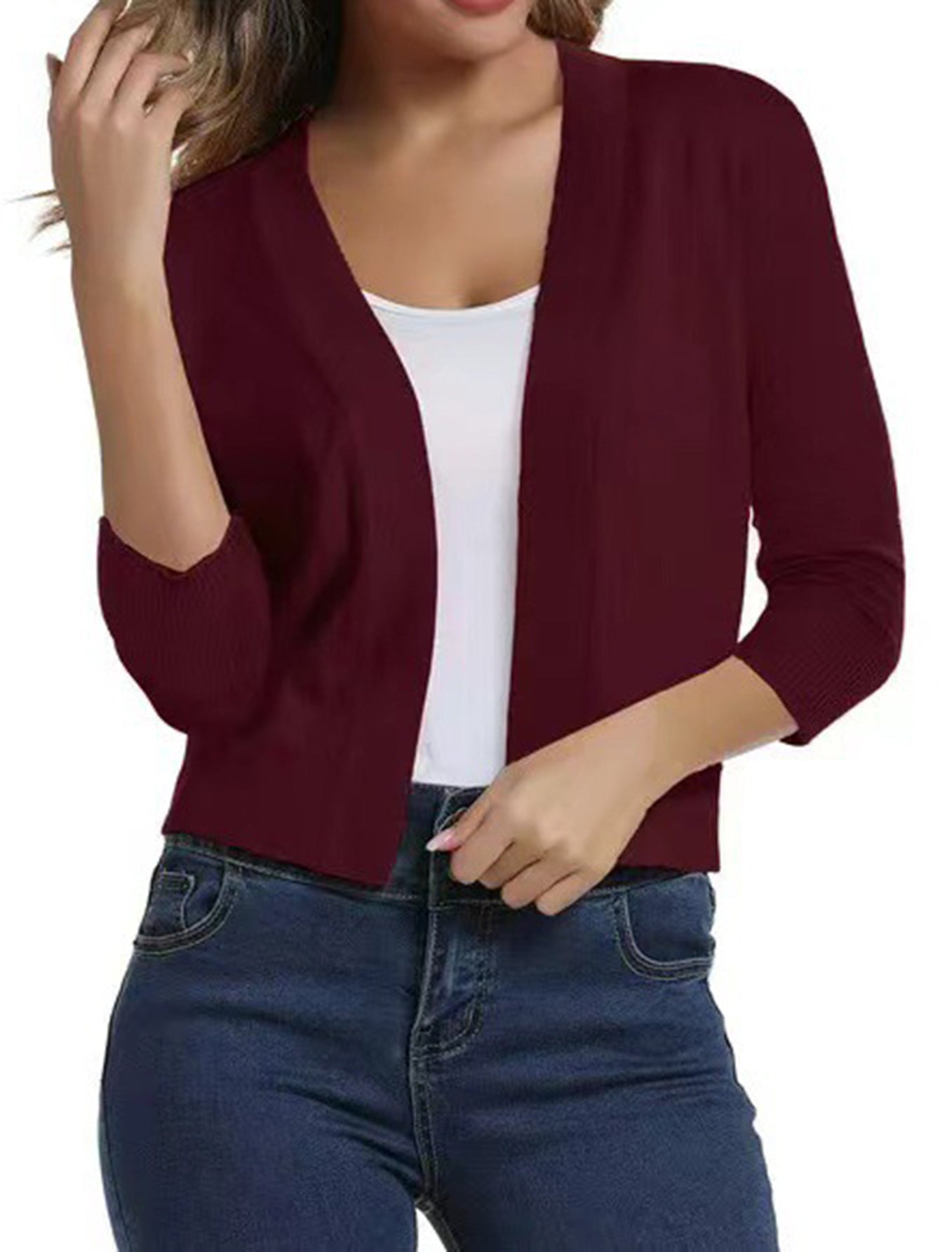 Simple Versatile Short Jacket Knitted Cardigan
