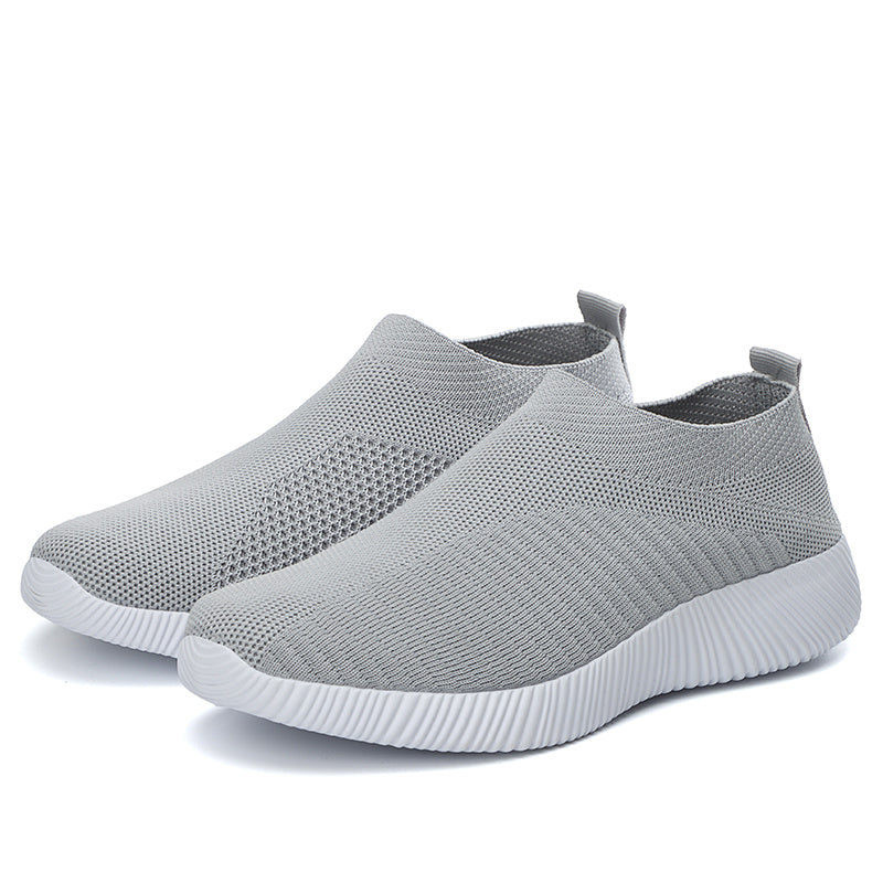 [Lightweight Sneakers] Women's Lightweight Slip-On Sneakers | Solid Color Fabric Upper | Round Toe, MD Sole, Low Top | All-Season Casual Shoes | for Running, Fitness, Dance, Walking, Travel