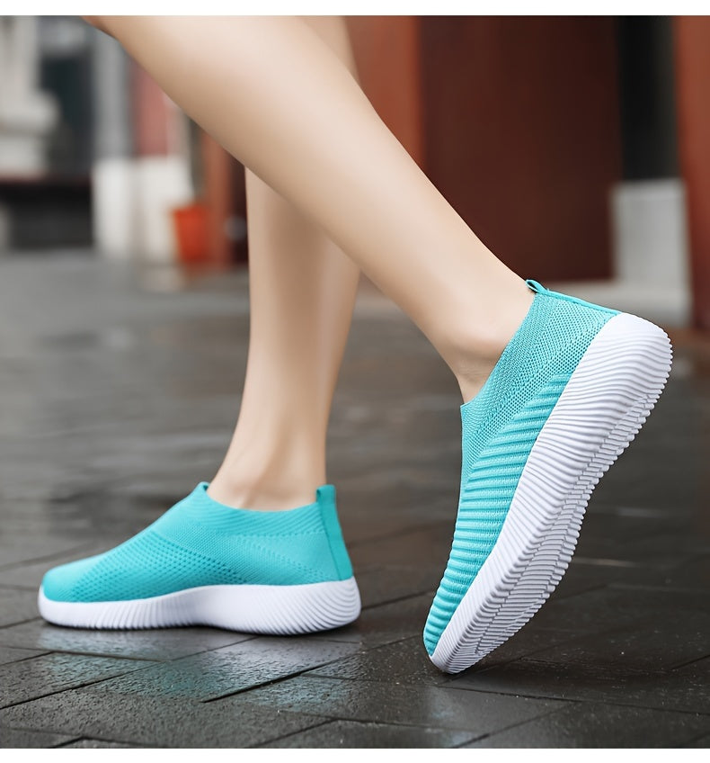 [Lightweight Sneakers] Women's Lightweight Slip-On Sneakers | Solid Color Fabric Upper | Round Toe, MD Sole, Low Top | All-Season Casual Shoes | for Running, Fitness, Dance, Walking, Travel