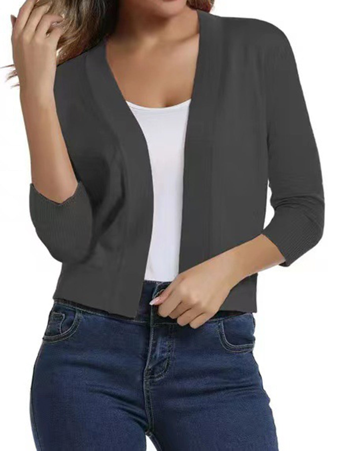 Simple Versatile Short Jacket Knitted Cardigan