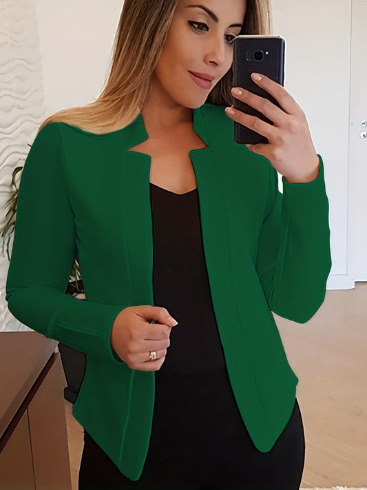 Women's Elegant Solid Color Long Sleeve Cardigan Jacket - Open Front H-Silhouette Design, Machine Washable All-Season Versatile Sweater for Casual & Formal Wear, Cardigan Sweater, Durable Knitwear