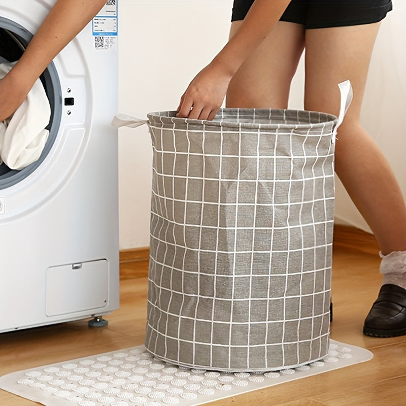 1pc Round Dirty Clothes Basket, Laundry Basket, Portable Dirty Clothes Hamper, laundry hhamper, storage bucket