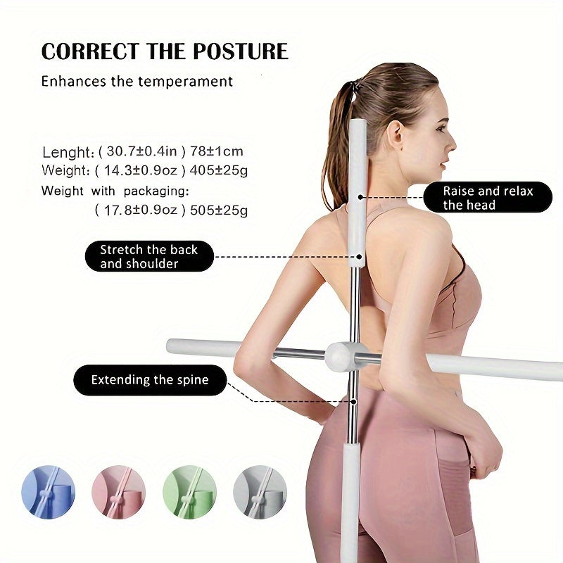 [Yoga Body Stick] Yoga Body Stick for Posture Correction, Shoulder and Neck Relief, and Open Back Training - Improve Flexibility and Balance with this Versatile Fitness Tool