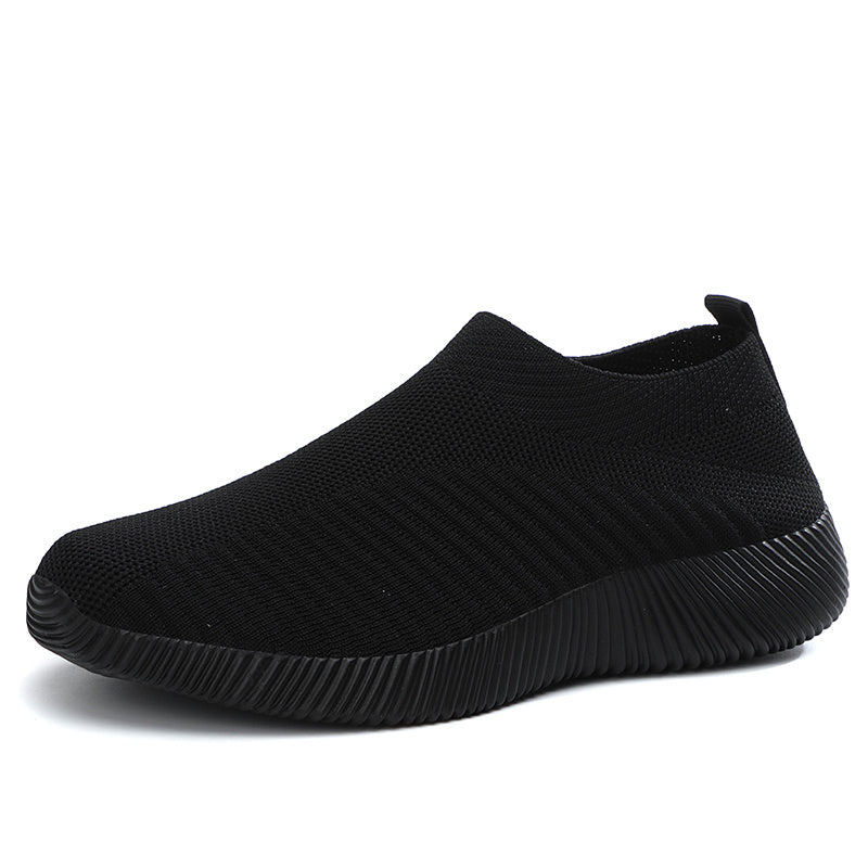 [Lightweight Sneakers] Women's Lightweight Slip-On Sneakers | Solid Color Fabric Upper | Round Toe, MD Sole, Low Top | All-Season Casual Shoes | for Running, Fitness, Dance, Walking, Travel